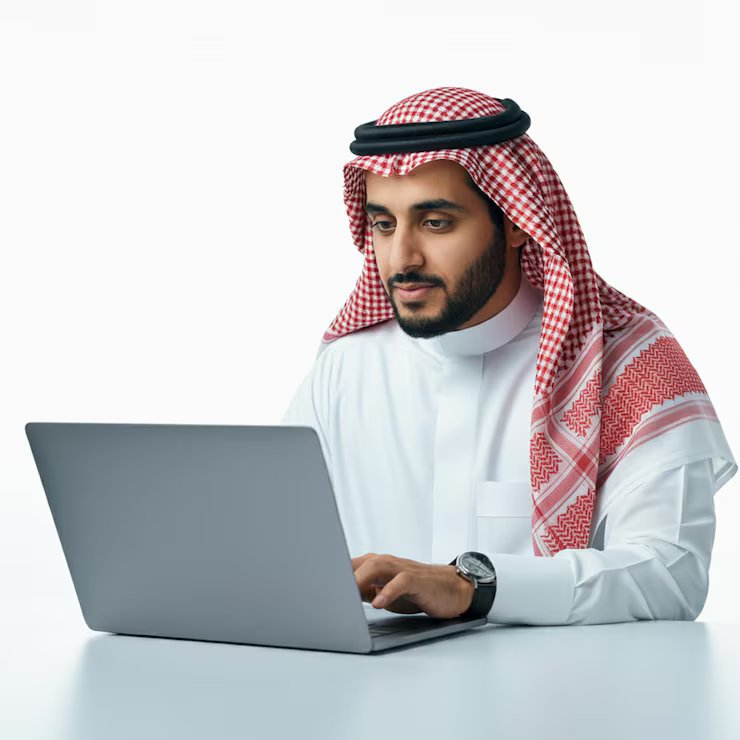 رجل أعمال مع لابتوب